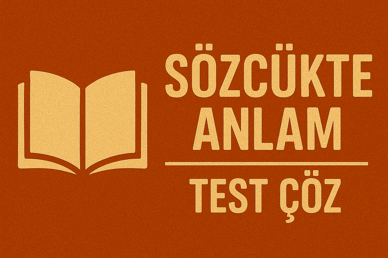 Sözcükte Anlam Test Çöz Sözcükte Anlam Test Çöz
