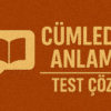 Cümlede Anlam Test Çöz